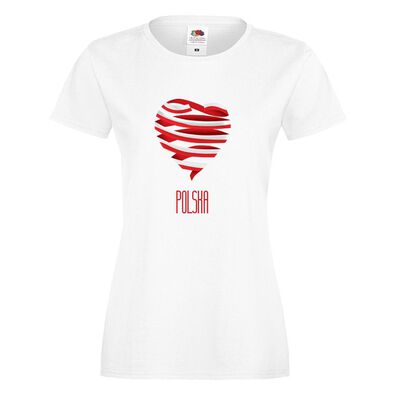 Koszulka Damska T-shirt Polska Serce