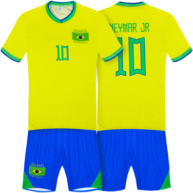 Brazylia Neymar Jr 10 Strój Piłkarski Koszulka + spodenki