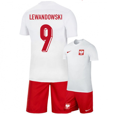 EURO 2024 Strój NIKE Dziecięcy Polska II TWÓJ NAPIS Lewandowski 9