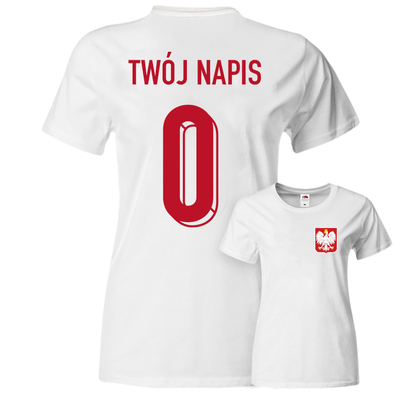Koszulka Damska Reprezentacji Polska Godło TWÓJ NAPIS